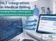 HL7 integration in medical billing showing secure data exchange in an emergency department workflow, featuring 360 Medical Billing Solutions branding.