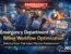 Emergency department billing workflow optimization showing healthcare staff, patient care, denied claims screen, and strategies to reduce delays in physician reimbursement.