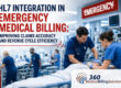 HL7 integration in emergency medical billing infographic showing emergency department workflow and revenue cycle efficiency.