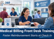 Front desk staff at a busy urgent care center verifying patient insurance information to improve medical billing accuracy, reduce claim denials, and support faster reimbursement.