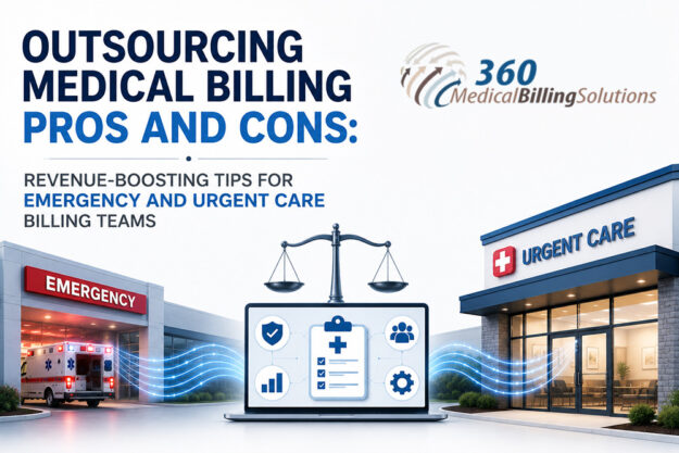 Outsourcing medical billing pros and cons for emergency departments and urgent care centers featuring medical billing technology and revenue cycle management.