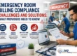 Emergency room billing compliance challenges and solutions with healthcare professional reviewing compliance documents and improving reimbursement workflows