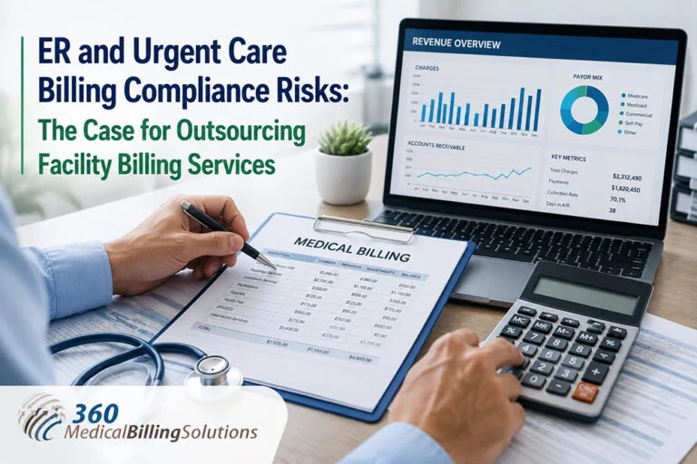 ER and urgent care billing compliance risks with revenue cycle reporting and outsourced facility billing services.
