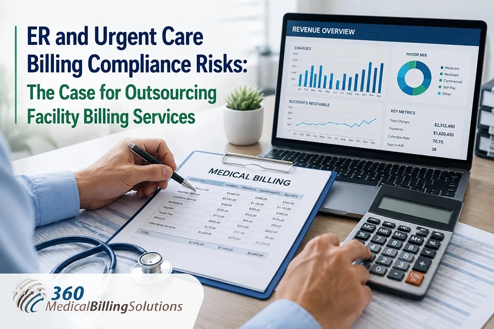 ER and urgent care billing compliance risks with revenue cycle reporting and outsourced facility billing services.