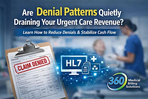 Urgent care claim denial and HL7 billing solution to improve cash flow.