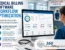 Medical billing software workflow optimization dashboard for emergency and urgent care featuring automated claims processing, reimbursement analytics, workflow automation graphics, and 360 Medical Billing Solutions logo.
